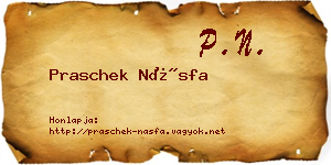 Praschek Násfa névjegykártya